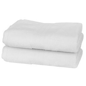 2Pcs Bath Towels 31.5X55.1 Inch Cotton Towel Set 700 GSM Bath Sheet Quick-Dry Head Wrap (Option: White)