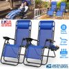 2Packs Zero Gravity Lounge Chair w/ Dual Side Tray 330lbs Load Foldable Recliner Chair w/ Stress Relief Pillow Patio Poolside Beach Lying Chair