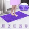 Antiskid Bathroom Mat Water Absorbent Toilet Carpet Machine Washable Chenille Cushion Rugs 23.23x15.75inches for Home Decoration