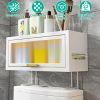Over The Toilet Storage Cabinet Bathroom Storage Organizer Toilet Storage Box with Dustproof Transparent Magnetic Door Side Opening