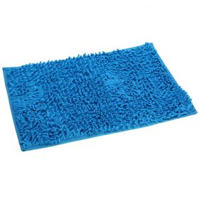 Antiskid Bathroom Mat Water Absorbent Toilet Carpet Machine Washable Chenille Cushion Rugs 23.23x15.75inches for Home Decoration (Option: BLU)
