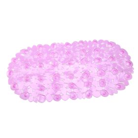 Non-Slip Bath Mat Massage Pebble Shower Mat Anti-Bacterial w/ Suction Cups Drain Holes (Option: BabyPink)