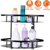 2 Tier Wall-mounted Corner Shower Caddy Shelf Rack Shower Shampoo Soap Cosmetic Basket Organizer