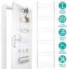 6 Tier Over Door Pantry Organizer Hanging Hooks Door Storage Rack Carbon Steel Basket 62.99in Over Door Shelf for Kitchen Bathroom