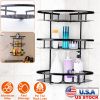 3 Tier Wall-mounted Corner Shower Caddy Shelf Rack Shower Shampoo Soap Cosmetic Basket Organizer