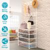 5-Tier Dustproof Entryway Hall Tree Coat Rack Shoe Rack With 8 Removable Hooks Freestanding Shoe Storage Shelf Hat Clothes Organizer For Front Door Be