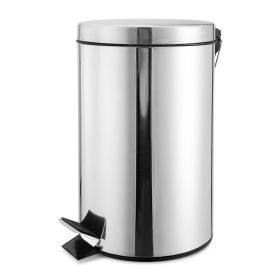 Stainless Steel Step Trash Can Round Pedal Garbage Bin For Home Dorm Kitchen Office (Option: 12L)