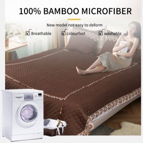 5pcs Big Lace Edge European Noble Bedding Set, Tassel Pendant ,Bamboo Fiber Bedspread Set (Color: Brown, size: CALKING)