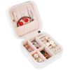 Mini Jewelry Storage Box Portable Ring Earring Necklace Storage Travel Case PU Leather Jewelry Organizer Gift