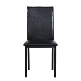 4-piece Metal Frame Dining Seats (Color: Black)