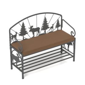 Shoe Rack Bench For Entryway, Industrial Bench Rustic Shoe Rack For Small Spaces (Color: Black)