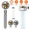 High Pressure Shower Head 360° Rotating Water Saving Handheld Shower Head Powerful Turbo Fan Shower Head w/ Filter Pause Switch