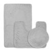 3Pcs Bathroom Rug Set Shaggy Contour Toilet Lid Cover Plush Mat Anti-Slip Absorbent Bath Carpet For Tub Shower Bathroom