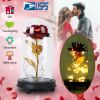 Foil Rose LED String Light Rose Fairy Lamp w/ Glass Dome For Valentines’ Day Mother’s Day Wedding Birthday