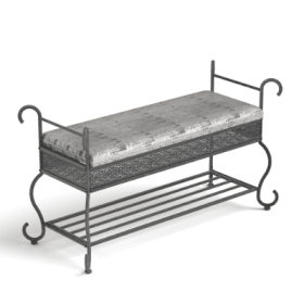Shoe Rack Bench For Entryway, Industrial Bench, Rustic Shoe Rack For Small Spaces, Upholstered Entryway Bench, Multipurpose Entryway (Option: Black and Silver)