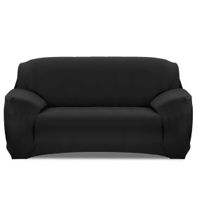 Sofa Cover Printed Stretch Sofa Furniture Cover Soft Sofa Slipcover Polyester Furniture Protector Cover (Option: BLK_3S)