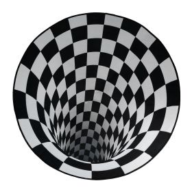 3D Visual Floor Area Mat Anti-slip Illusion Rug Doormat Round Living Room Carpet Mat (Option: 80CM)